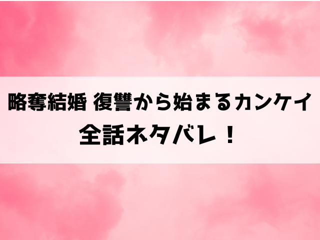 【略奪結婚 復讐から始まるカンケイ】ネタバレ！最終回の結末についてもご紹介！